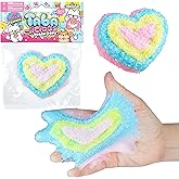 ORB Tabalicious Sugar Pops TABA Squishy Rainbow Heart Toy - Pink, Blue, Yellow Heart with Sparkles - Soft, Sticky TABA Squishies - Fun Squishy Stress Ball Toys - Kawaii Fidget Toys for Kids, Adults