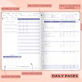 Clever Fox Fitness & Food Journal – Undated A5 Hardcover Light Pink view 5