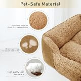 JOEJOY Medium Dog Cat Bed Lamb Fleece Warm Washable Brown 63x53x21cm view 6
