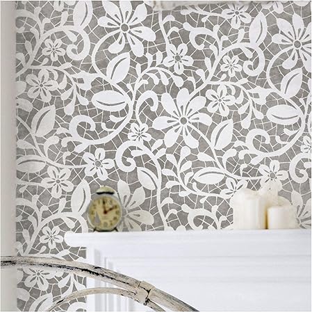 Elizabeth Lace Furniture Wall Floor Stencil For Painting