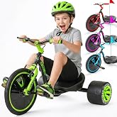 Madd Gear Drift Trike for Kids Ages 5+, 16" Front Wheel, Adjustable Seat | Slick Rear Drift Wheels, High-Tensile Steel Frame with V-Brake, Safety Flag and Spoke Cover, 5-Position Seat, 150 lb Max Load