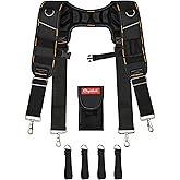 Chyaidach Tool Belt Suspenders for Men, Extreme Comfort Molded Air Channel Padded Suspenders for Tool Belt, Tool Bag Suspenders for Construction Worker, Electrician, Framer, Carpenter, Roofer