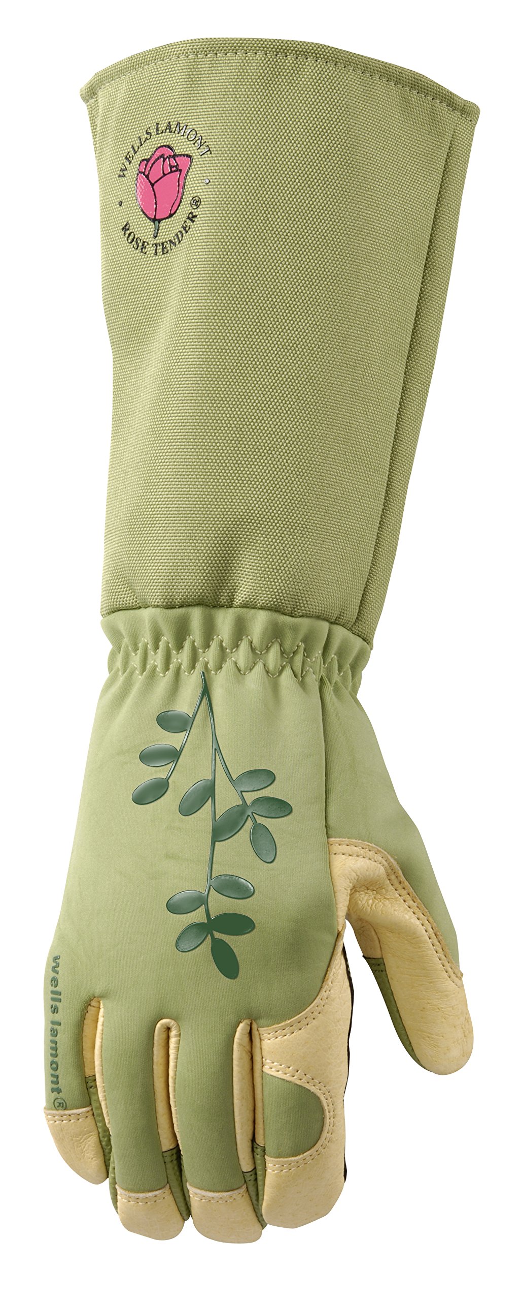 Women's Rosetender Leather Rose Gardening Gloves, Foldable Gauntlet