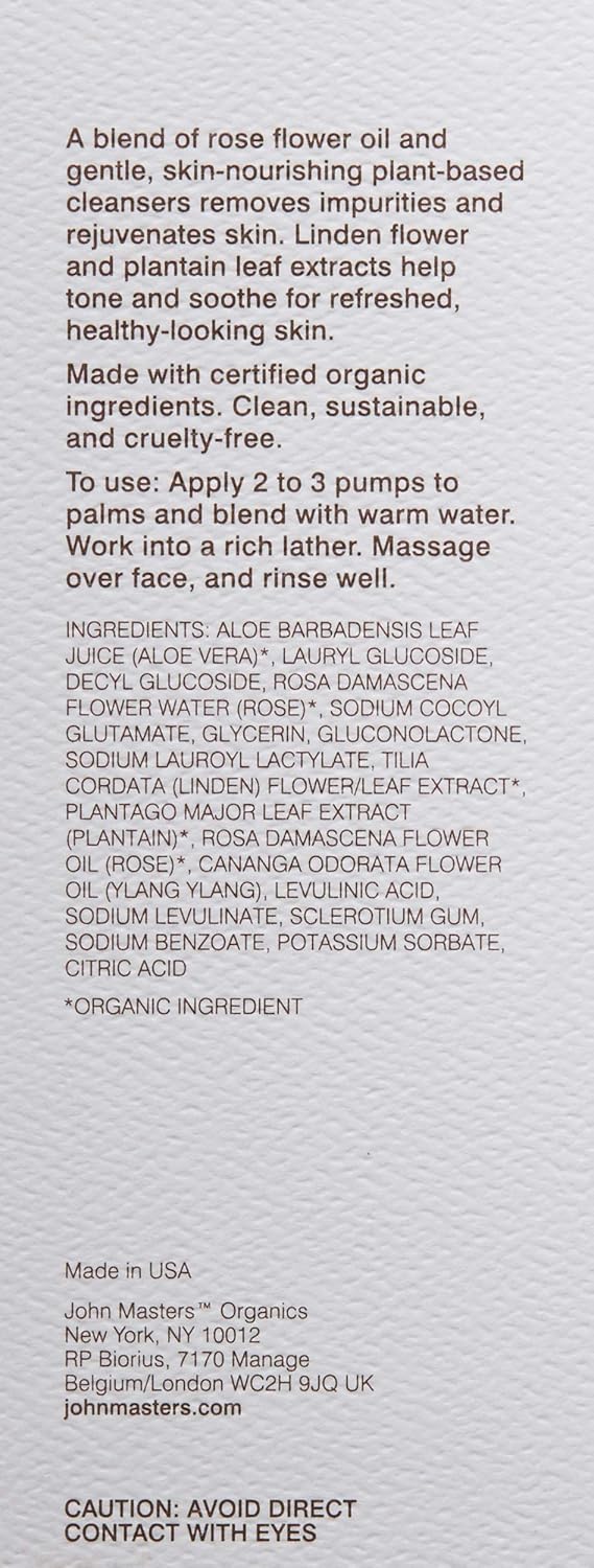 john masters rose foaming face wash