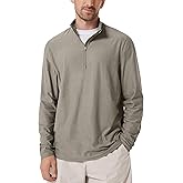 ODODOS Men's Half Zip Performance Shirt - Ultra Soft odSTRATUM Tech Pullover UPF 50+ Breathable Long Sleeve Mock Neck Top