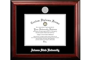 Campus Images NCAA Arizona State Sun Devils Unisex Silver Embossed Diploma Frame Arizona State University 11W x 8.5H Silver Embossed Diploma Frame, Brown, One Size, Multi