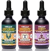 Life Cykel Professional Athletes Pack - Reishi, Lion's Mane & Cordyceps Mushroom Extract- Full-Spectrum Mushroom Tincture for Energy, Focus and Immune Health- Vegan, Non-GMO Formula
