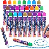 Crtiin 24 Pack Glitter Bingo Daubers 12 Colors 0.4 oz Mini Tip, Bright Mix | Shimmer Dot Markers, Easy to Carry, Quick Dry Fluorescent Ink for Bingo Game Supplies Back to School Supplies Dot Painting