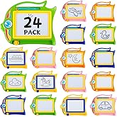 Epakh 24 Pcs Mini Magnetic Drawing Board for Kids, Erasable Doodle Board Tablet Colorful Sketch Writing Pad for Classroom Rewards Prizes Birthday Party Favors Goodie Bag Stuffers
