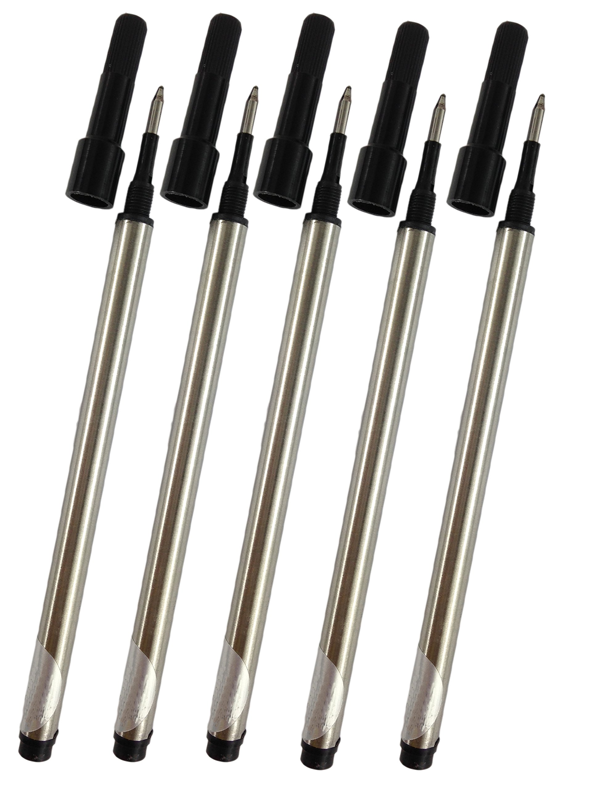 Gullor Spiral Refills Screw Refills Fit Jinhao Rollerball Pen, Black Ink, 0.7mm, Set of 10 PCS