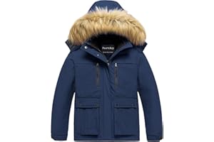 Pursky Girl's Waterproof Ski Jacket Kids Winter Snow Coats Fleece Raincoat Parka