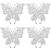 4 Pcs Crystal Car Decoration Stickers Crystal Car Stickers Butterfly Bling Rhinestone Decals Self-Adhesive Glitter Rhinestones Decals Women Shiny Butterfly Sticker for Cars Bumper Window Laptops