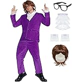 EchoElce Halloween Costume Purple Jacket Pant Wig and Glasses for Cospaly Party Outfit