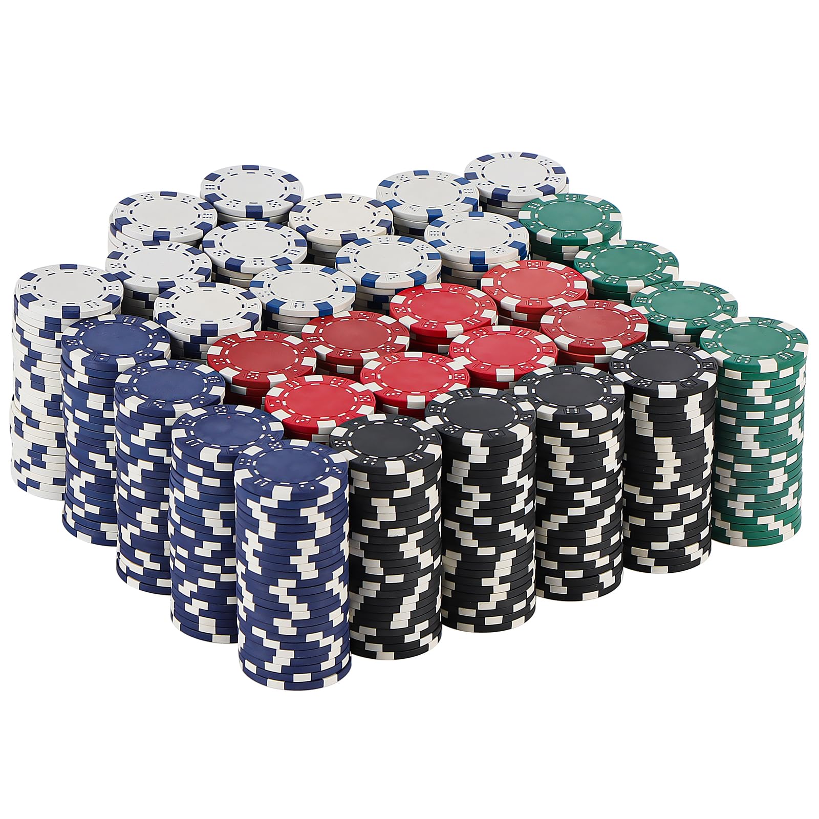 LUOBAO 800pc Poker Chips Set Blackjack Chips Casino