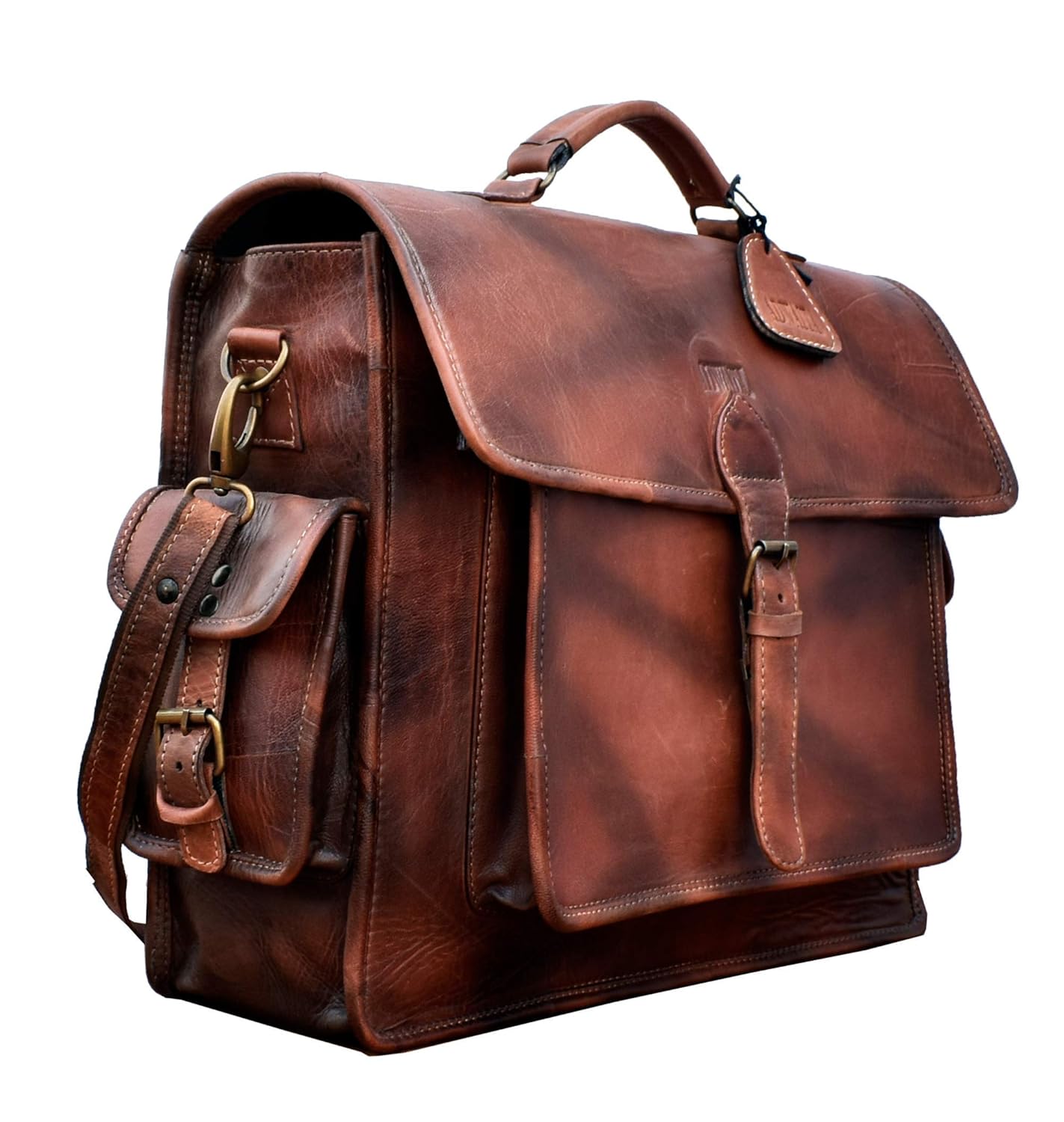 antique leather messenger bag