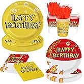 Birthday Party Decorations for Boys Kids Teen Cartoon Birthday Party Supplies Craft Themed Tableware Plates Napkin Cups Knives and Forks for 20 Guests