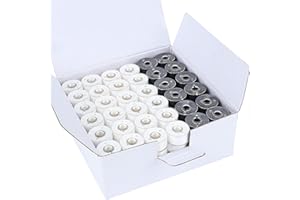 New brothread 144pcs (96White + 48Black) 60S/2(90WT) Prewound Bobbin Thread Plastic Size A SA156 for Embroidery and Sewing Machine Cottonized Soft Feel Polyester Thread Sewing Thread
