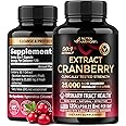 Cranberry Pills for Women 500 mg - Clinically Tested Strength for Urinary Tract Health Support - Equivalent to 25,000 mg of Fresh Cranberry Supplement - Natural & Vegan - Made in USA - 120 Capsules