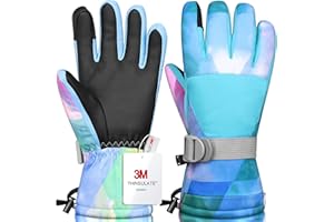 Odtmger Ski Gloves,Winter Waterproof & Warm Snow Gloves for Parent Child Kids 3M Thinsulate -Skiing,Cycling,Motorcycle,Running