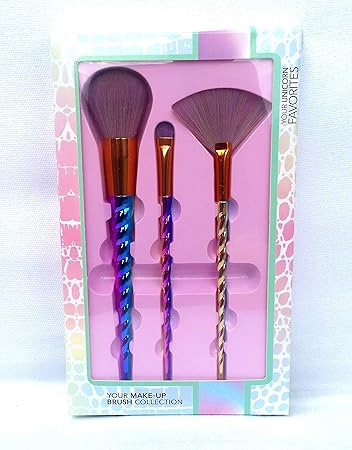 Einhorn Make Up Pinsel Set - Lidschattenpinsel, Highlight Bürstchen, Rouge Bürste