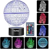 3D Illusion Star Wars Night Light, Three Pattern and 7 Color Change Decor Lamp - Gifts for Kids and Star Wars Fans