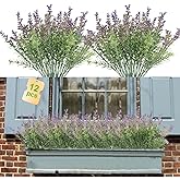 Coreland Fake Lavender Artificial Flowers - 12PCS Lavender Plants Shrubs for Wedding Bouquets Artificial Lavender Flowers Indoor Outdoor Faux Foliage Lifelike Fake Flowers for Decoration