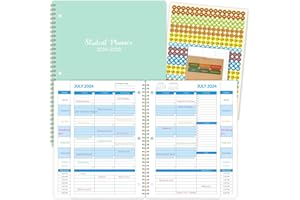 WOWYOGA Student Planner 2024-2025 - School Planner 2024-2025 with Customized Subject Boxes, July 2024 - June 2025, 8.5" × 11", Academic School Planner, 3 different stickers, Back Pocket