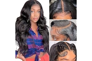 CLYDANX 26 Inch Body Wave Lace Front Wigs Human Hair Pre Plucked 180% Density 13x4 HD Lace Front Wigs for Women Glueless Wigs Black Unprocessed Brazilian Virgin Human Hair with Baby Hair Bleached Knots