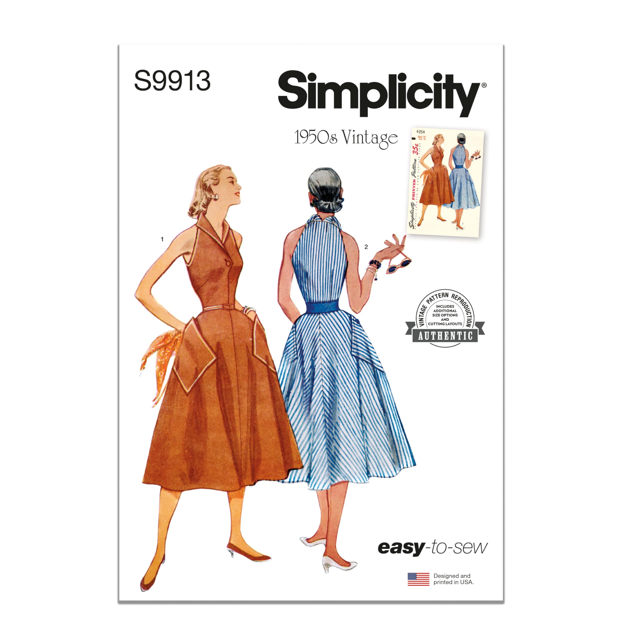 SIMPLICITY Sewing Pattern SS9913H5 Misses' Dress H5 (6-8-10-12-14)