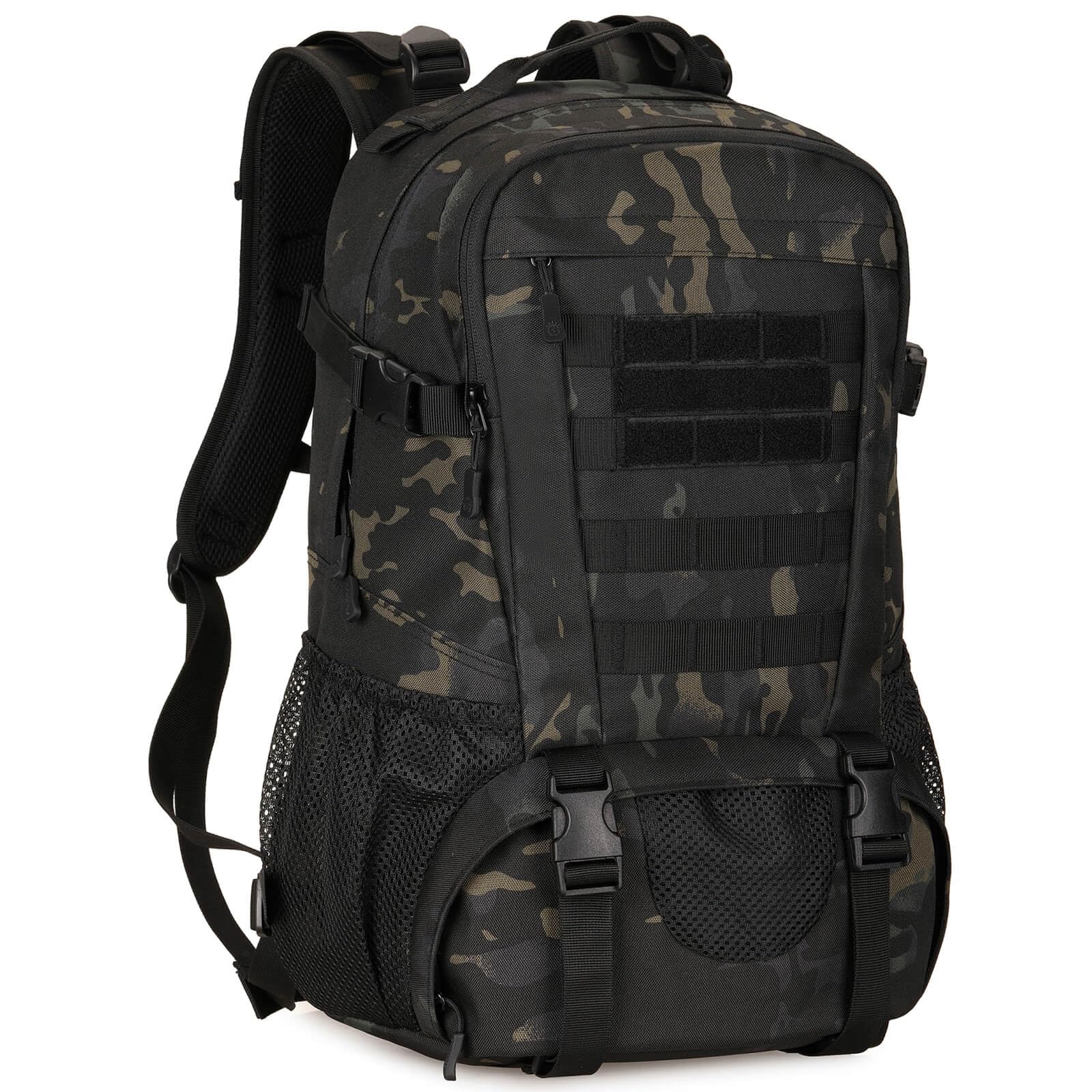 YuanWen Tactical Backpack 40L Hiking Backpack Military Rucksack Motorcycle Backpacks Molle Army Daypack Bag for Men Women Travelling Cycling Camping Trekking Hunting Fishing Camouflage