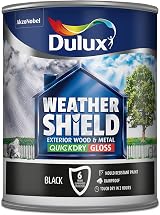 Dulux Weathershield Quick Dry Gloss Paint 750 ml Black - Exterior Finish view 2