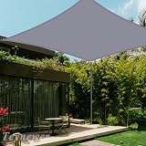 Teynewer 2x2m Square Sun Shade Sail Waterproof UV Block 98% Grey view 5