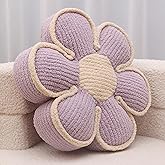 Nmkopzy Lavender Daisy Decorative Throw Pillows Flower Shaped Pillow 16" Cute Soft Floor Cushion for Couch Bed Chair Girls Room Bedroom Decor Aesthetic (1, Lavender, 16 Inch)