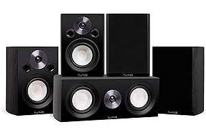 Fluance Reference Compact Surround Sound Home Theater 5.0 Channel Speaker System Including 2-Way Bookshelf, Center Channel an