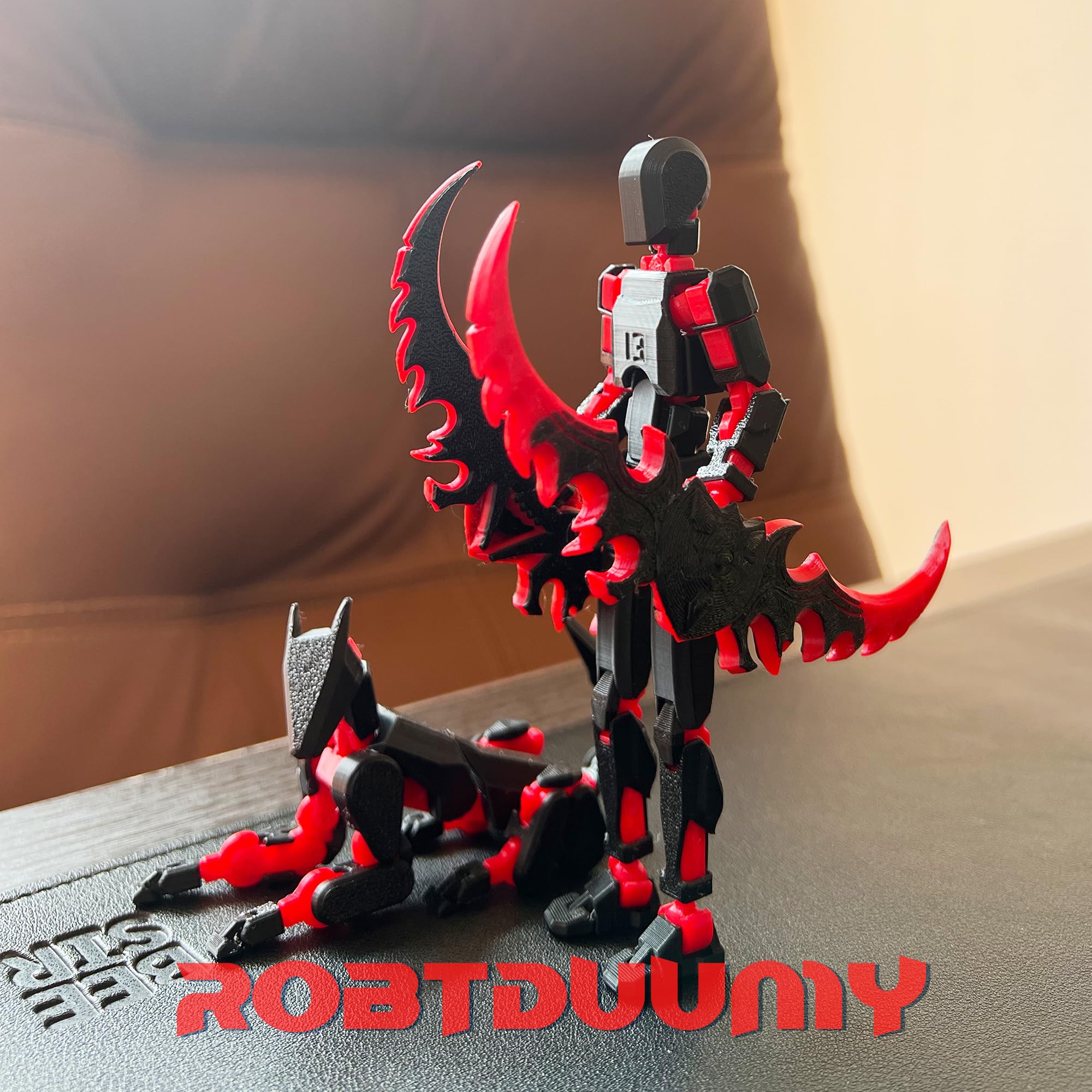T13 Action Figure Set (Assembly Completed),Dummy 13,Titan 13 Action Figures,3D Printed Toys Multi-Jointed Movable (Black/Red)