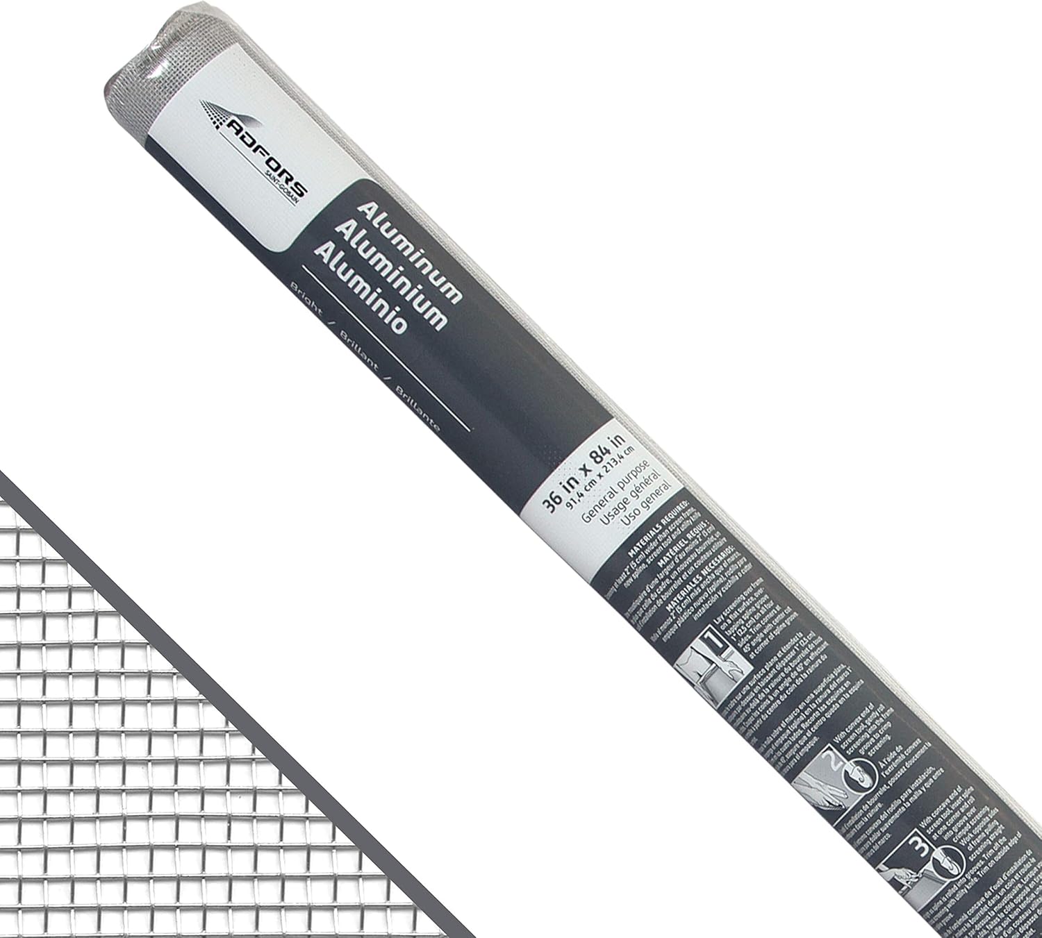 Saint-Gobain ADFORS FCS9222-M Aluminum Window Screen, 36