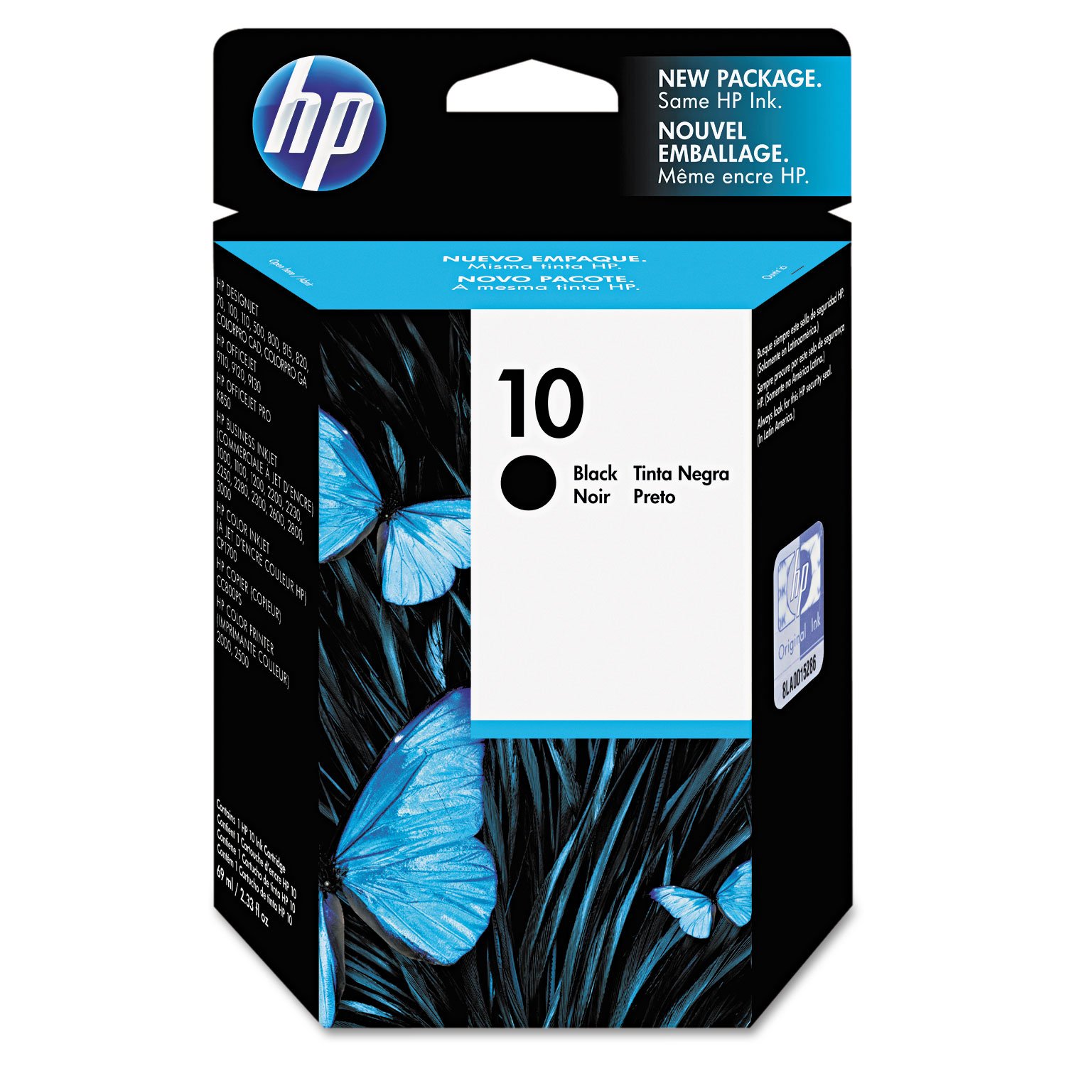 HP Original 10 Black Ink Cartridge 69 ml C4844A