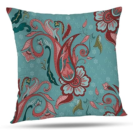 Amazon Com Batmerry Paisley Pillow Covers 18x18 Inch Asian