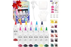 WINSONS 12 Colors Tie Dye Kit, Tie Dye Set for Kids, Pre-Filled Tye Dye Bottles, Non Toxic Permanent Fabric Dye Art Set, Easy DIY Fabric Art - Create Fun