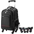 StarCloud 45L Rolling Backpack for 17.3" Laptop - 22x14x9", Water-Resistant Luggage with 4 Extra Wheels, Roller Travel Laptop Backpack for Business, Wheeled Backpack for Travel and Commuting