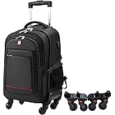 star cloud 45L Rolling Backpack for 17.3" Laptop - 22x14x9", Water-Resistant Luggage with 4 Extra Wheels, Roller Travel Laptop Backpack for Business, Wheeled Backpack for Travel and Commuting