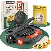 SIRCLES Cast Iron Tortilla Press 12 Inch &ndash; Heavy Duty Tortilla Press for Homemade Corn &amp; Flour Tortillas, Prensa para Tortillas - Durable &amp; Pre-Seasoned Kitchen Tool