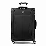 Travelpro Maxlite 5 Softside Expandable Luggage with 4 Spinner Wheels, Lightweight Suitcase, Men and Women, Black, Checked-Medium 25-Inch
