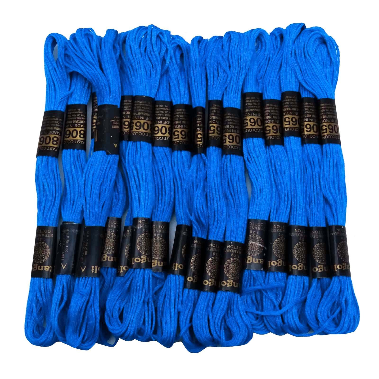 25 pcs Including Blue Punto Cotone Cucito Skeins Ricamo Floss Thread Knitting Bleu-1