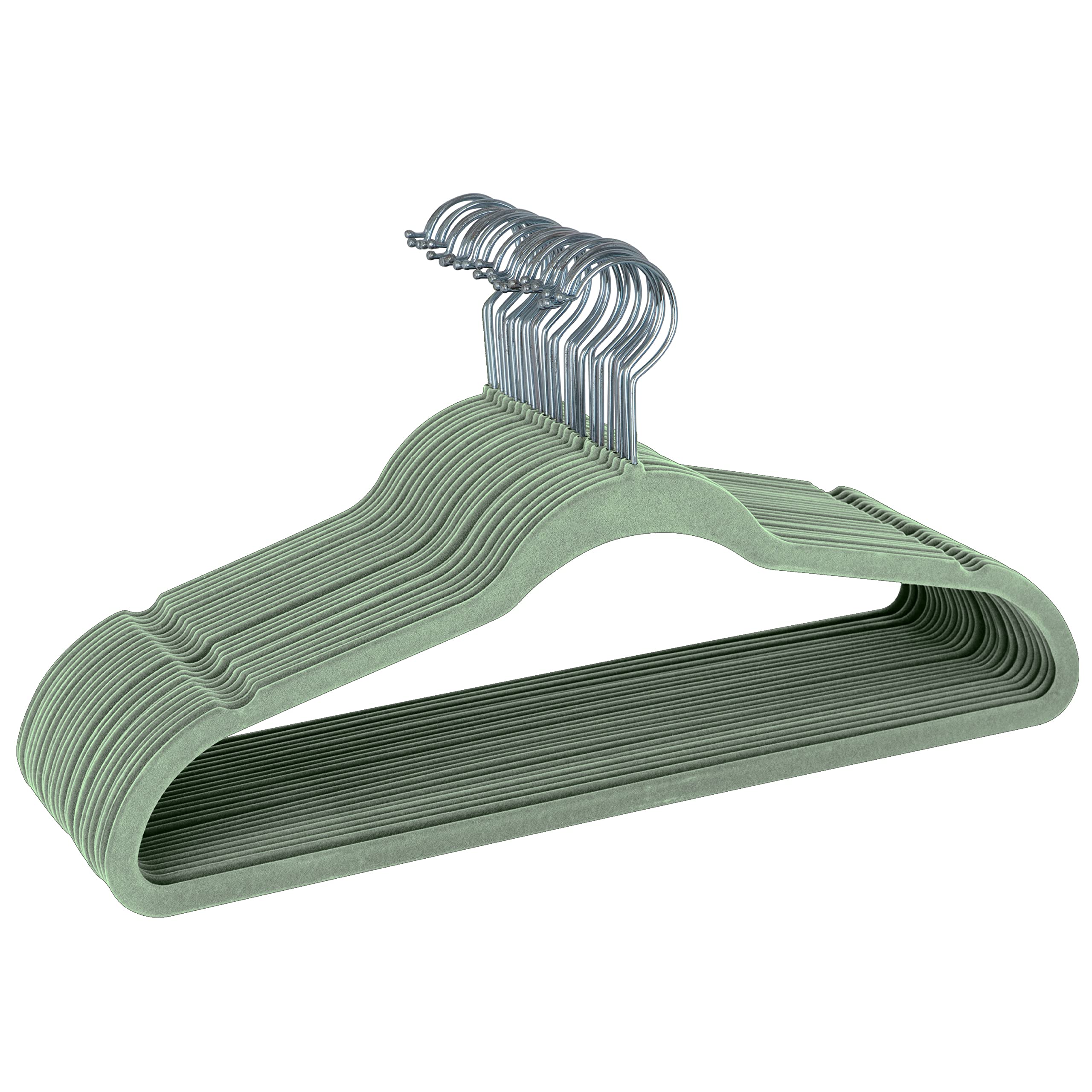 Photo 1 of Simplify Slim Velvet Clothes Hangers | 24 Pack | Non-Slip | Shirts | Suit | Pants | Dresses | Garments | Closet Storage & Organization | Durable | Sage