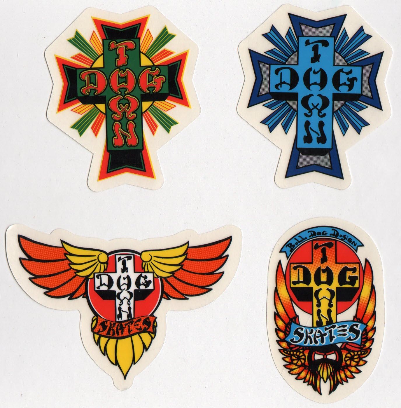 4 Old School Official Reissue Dogtown Skateboard Stickers Pack