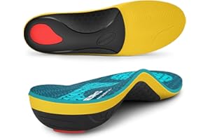 WALK·HERO COMFORT AND SUPPORT WalkHero Heavy Duty Plantar Fasciitis Insoles, 220+lbs Strong Arch Support Orthotics Inserts Relieve Pain, Work Boot Shoe Inserts (Mens 7-7.5 | Womens 9-9.5, Coral Green)