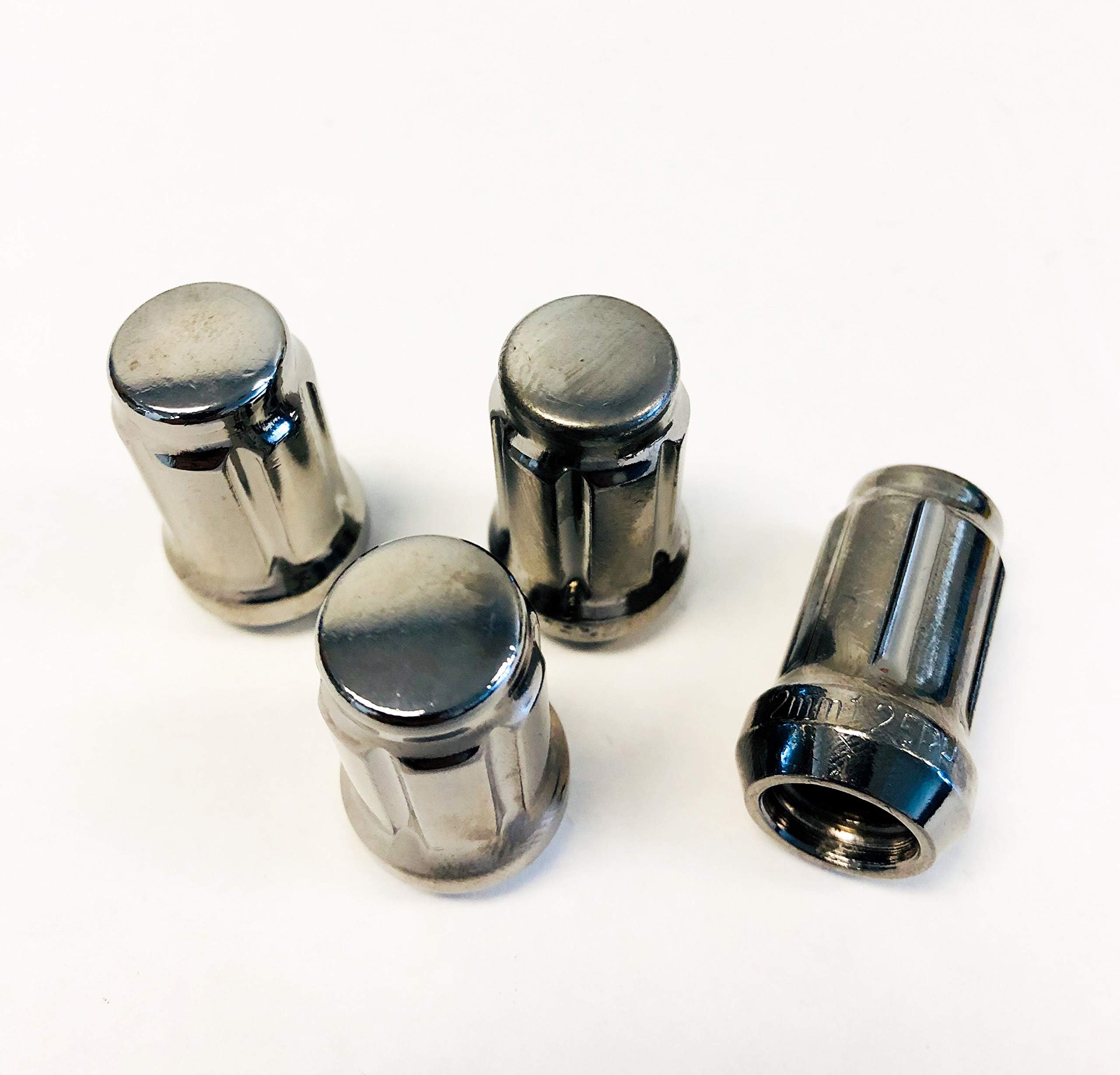 UPGR8 S-Series 4 Pieces Steel Closed Ended 6 Point Spline M12 X 1.5MM Wheel Lug Nuts NO Key Included (Gun Metal 4PCS)