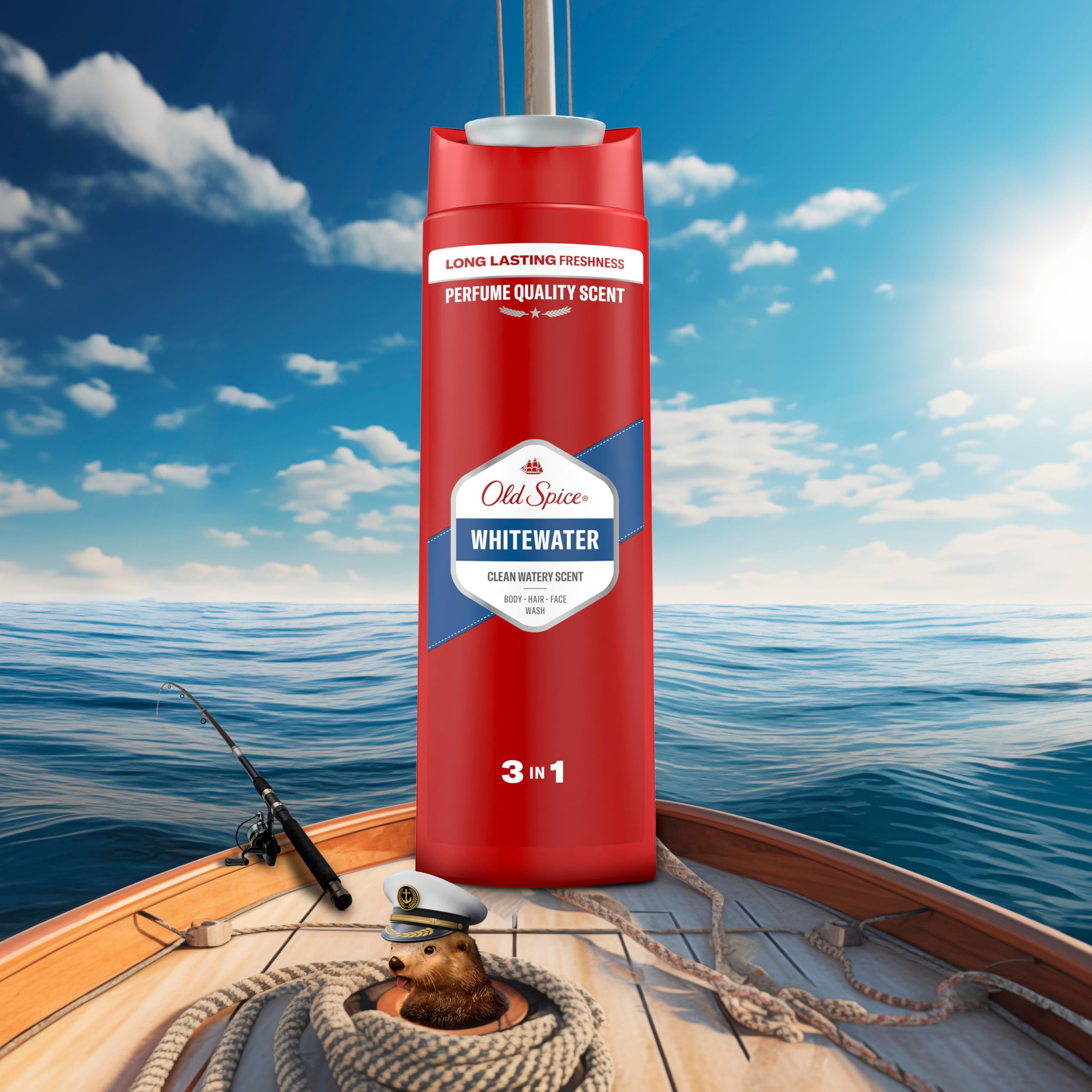 Old Spice Whitewater 3-in-1 Mehrzweck-Shampoo für Haar, Gesicht und Körper 250 ml, langanhaltende Frische, Duft von Parfümqualität, Tiefenreinigung 8