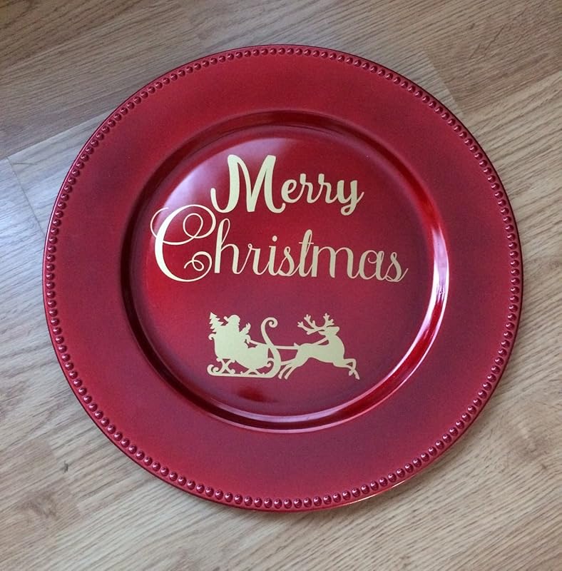 Set of 2 painted wooden angel wings Amazon.com: Merry Christmas Red & Gold Charger Plate, Christmas Decor